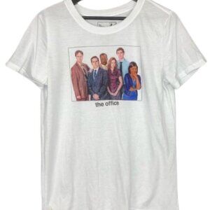 The Office Women's XL T Shirt White Dunder Mifflin Group Photo Jim Pam Dwight TV